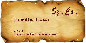 Szemethy Csaba névjegykártya